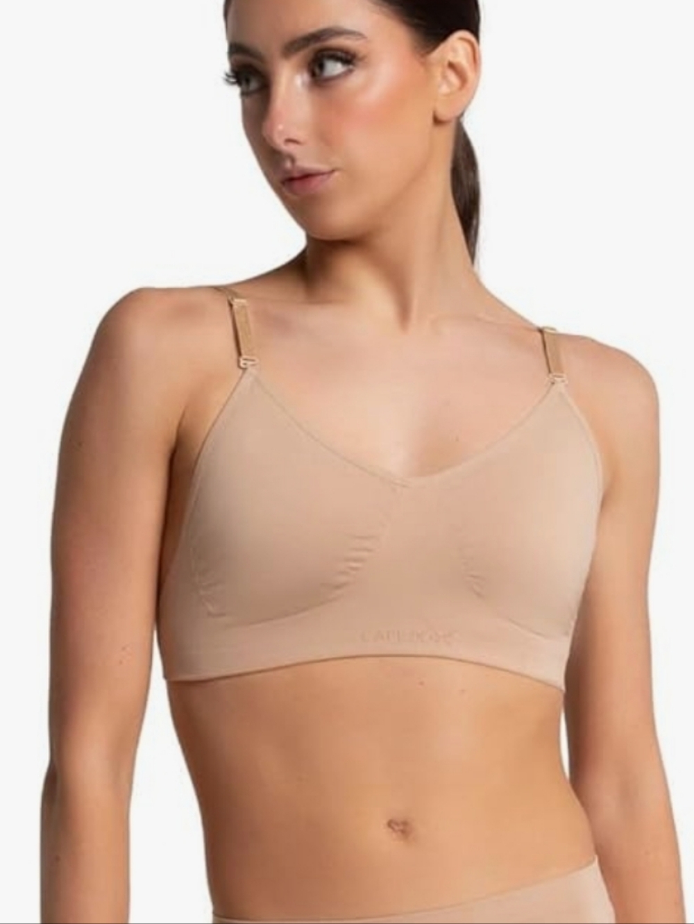 Capezio Nude Wireless Seamless Comfort Bra Nwt